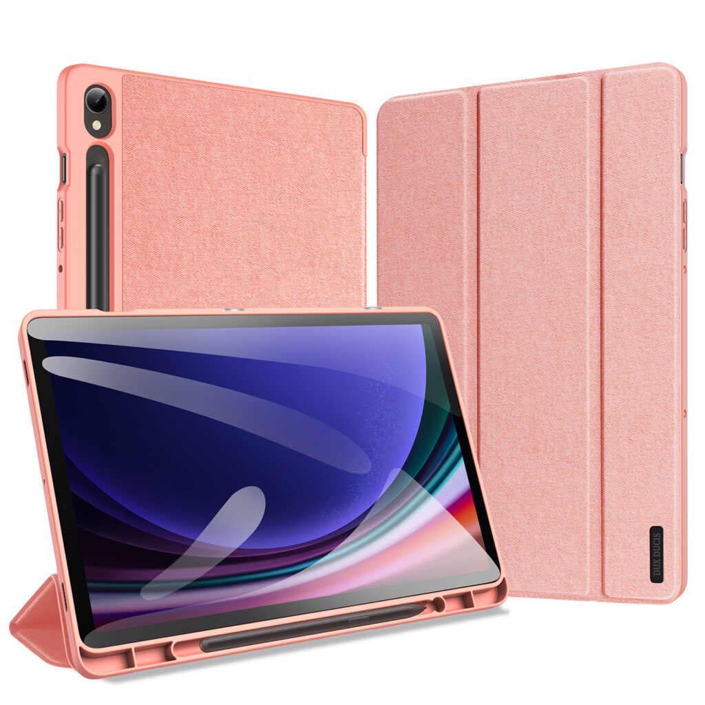 Dux Ducis - Tablet hoes geschikt voor Samsung Galaxy Tab S9 FE Plus (2023) - Domo Book Case - Auto Wake/Sleep functie - Roze afbeelding
