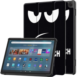 Case2go Case2go - Tablet hoes geschikt voor Amazon Fire Max 11 (2023) - Tri-Fold Book Case - Auto Wake/Sleep functie - Don't Touch Me