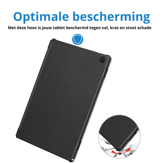 Case2go - Tablet hoes geschikt voor Amazon Fire Max 11 (2023) - Tri-Fold Book Case - Auto Wake/Sleep functie - Zwart