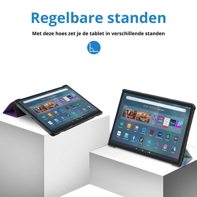 Case2go - Tablet hoes geschikt voor Amazon Fire Max 11 (2023) - Tri-Fold Book Case - Auto Wake/Sleep functie - Galaxy