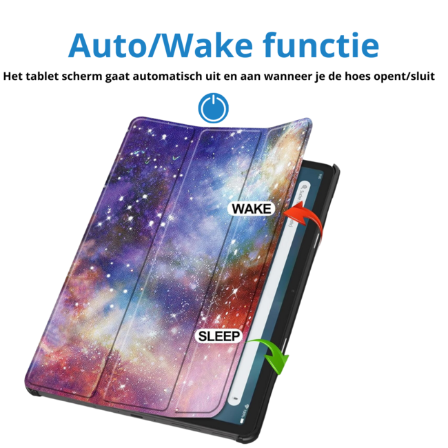 Case2go - Tablet hoes geschikt voor Amazon Fire Max 11 (2023) - Tri-Fold Book Case - Auto Wake/Sleep functie - Galaxy