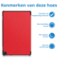 Case2go - Tablet hoes geschikt voor Amazon Fire Max 11 (2023) - Tri-Fold Book Case - Auto Wake/Sleep functie - Rood