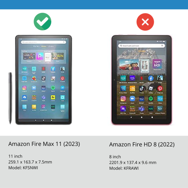 Case2go - Tablet hoes geschikt voor Amazon Fire Max 11 (2023) - Tri-Fold Book Case - Auto Wake/Sleep functie - Rood
