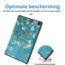 Case2go - Tablet hoes geschikt voor Amazon Fire Max 11 (2023) - Tri-Fold Book Case - Auto Wake/Sleep functie - Witte Bloesem