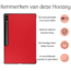 Hoozey - Book Case geschikt voor Samsung Galaxy Tab S9 Ultra (2023) - 14.6 inch - Tablet hoes - Rood
