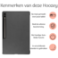 Hoozey - Book Case geschikt voor Samsung Galaxy Tab S9 Ultra (2023) - 14.6 inch - Tablet hoes - Grijs