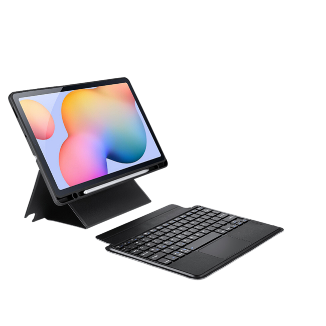 Dux Ducis - Toetsenbord hoes geschikt voor Samsung Galaxy Tab S8/S7 (2022/2020) - Afneembaar - QWERTY - Tablet toetsenbord met touchpad - Zwart