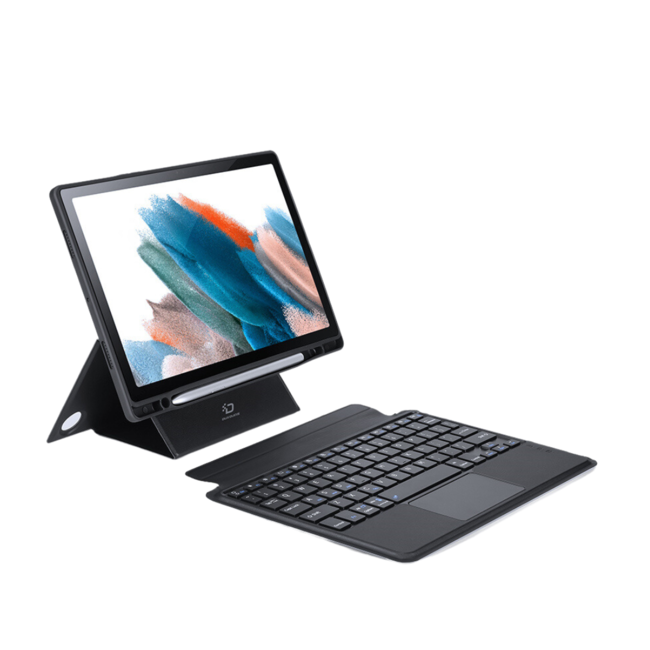 Dux Ducis - Toetsenbord hoes geschikt voor Samsung Galaxy Tab A8 (2022/2021) - Afneembaar - QWERTY - Tablet toetsenbord met touchpad - Zwart