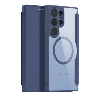 Dux Ducis Dux Ducis - Telefoonhoesje geschikt voor Samsung Galaxy S23 Ultra - Skin X Pro Book Case Series - Blauw