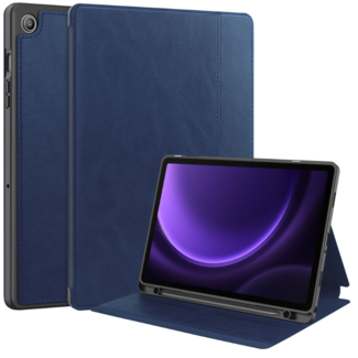 Case2go Case2go - Tablet hoes geschikt voor Samsung Galaxy Tab S9/S9 FE (2023) - Business Wallet Book Case - Auto Wake/Sleep functie - Donker Blauw