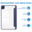 Case2go - Tablet hoes geschikt voor Samsung Galaxy Tab A9 (2023) - Acrylic Trifold case met Pencil houder - Donker Blauw