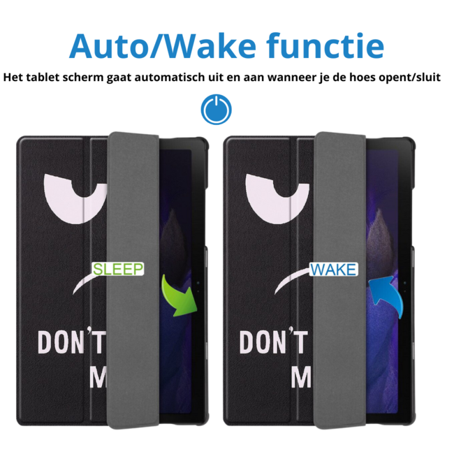 Tablet hoes geschikt voor Samsung Galaxy Tab A8 (2022 &amp; 2021) tri-fold hoes met auto/wake functie - 10.5 inch - Don't Touch Me
