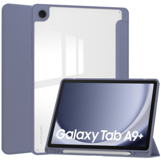 Case2go Case2go - Tablet hoes geschikt voor Samsung Galaxy Tab A9 Plus (2023) - Acrylic Trifold case met Pencil houder - Paars