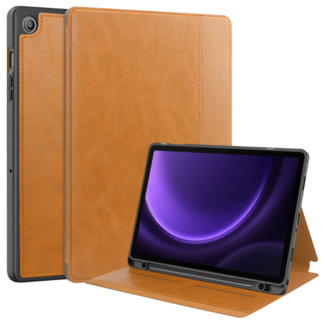 Case2go Case2go - Tablet hoes geschikt voor Samsung Galaxy Tab A9 Plus - Business Wallet Book Case - Auto Wake/Sleep functie - Bruin