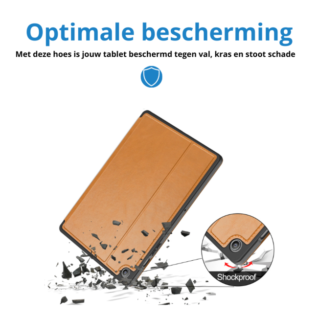 Case2go - Tablet hoes geschikt voor Samsung Galaxy Tab A9 Plus - Business Wallet Book Case - Auto Wake/Sleep functie - Bruin