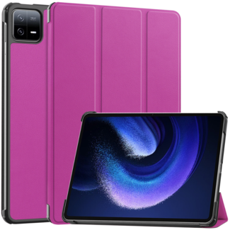 Case2go Case2go - Tablet hoes geschikt voor Xiaomi Pad 6 / Pad 6 Pro - Tri-Fold Book Case - Auto Wake/Sleep functie - Paars