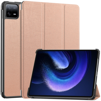 Case2go Case2go - Tablet hoes geschikt voor Xiaomi Pad 6 (2023) - Tri-Fold Book Case - Auto Wake/Sleep functie - Rose Goud