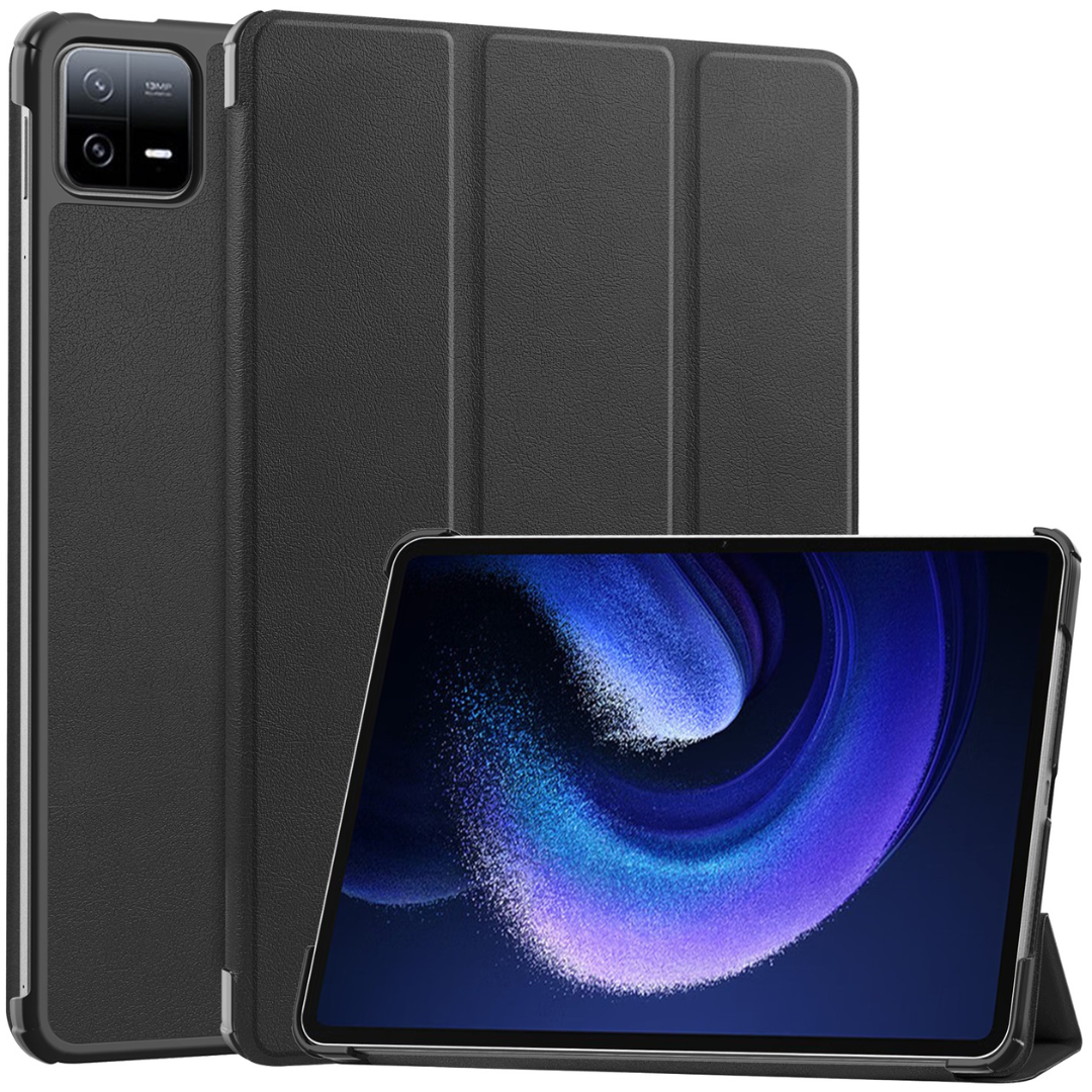 Case2go - Tablet hoes geschikt voor Xiaomi Pad 6 / Pad 6 Pro - Tri-Fold Book Case - Auto Wake/Sleep functie - Zwart afbeelding