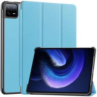 Case2go Case2go - Tablet hoes geschikt voor Xiaomi Pad 6 (2023) - Tri-Fold Book Case - Auto Wake/Sleep functie - Licht Blauw