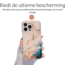 Hoozey - Hoesje geschikt voor Apple iPhone 15 Plus - Watercolor print - Groen / Wit