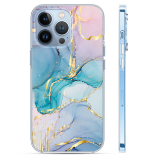 Hoozey Hoozey - Hoesje geschikt voor Apple iPhone 15 Plus - Watercolor print - Blauw / Roze