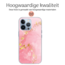 Hoozey - Hoesje geschikt voor Apple iPhone 15 Pro - Watercolor print - Roze / Goud