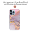 Hoozey - Hoesje geschikt voor Apple iPhone 15 Pro - Watercolor print - Paars / Roze