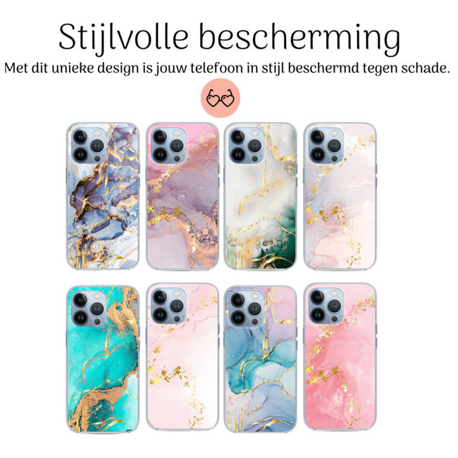 Hoozey - Hoesje geschikt voor Apple iPhone 15 Pro Max - Watercolor print - Licht Roze