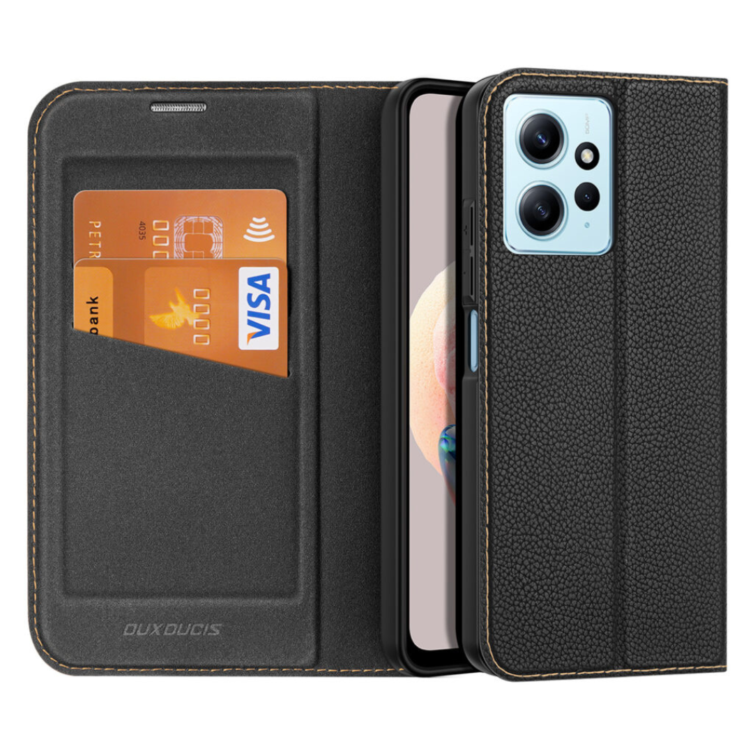 Dux Ducis - Telefoonhoesje geschikt voor Xiaomi Redmi Note 12 4G - Skin X2 Serie - Book Case - Zwart afbeelding