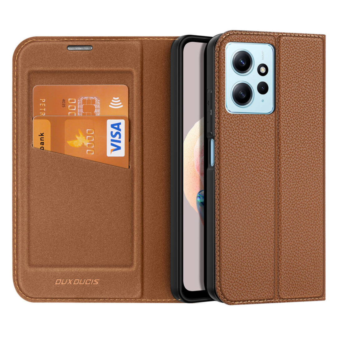 Dux Ducis - Telefoonhoesje geschikt voor Xiaomi Redmi Note 12 4G - Skin X2 Serie - Book Case - Bruin afbeelding