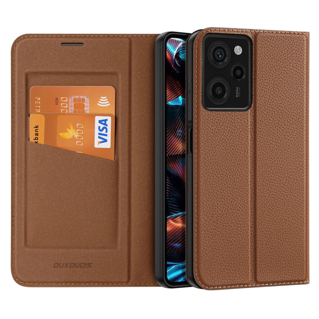 Dux Ducis - Telefoonhoesje geschikt voor Xiaomi Redmi Note 12 Pro 5G/ Poco X5 Pro 5G - Skin X2 Serie - Book Case - Bruin afbeelding