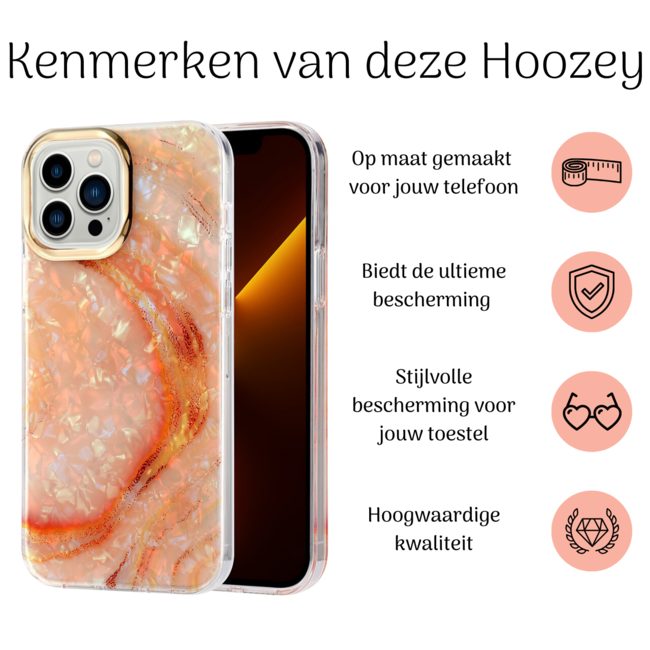 Hoozey - Hoesje geschikt voor Apple iPhone 15 - Pearl Case - Oranje