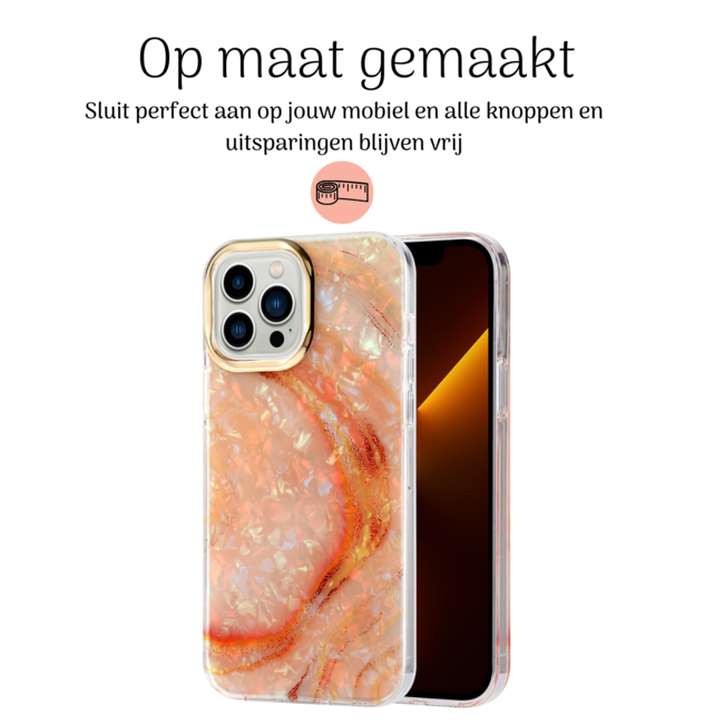 Hoozey - Hoesje geschikt voor Apple iPhone 15 - Pearl Case - Oranje