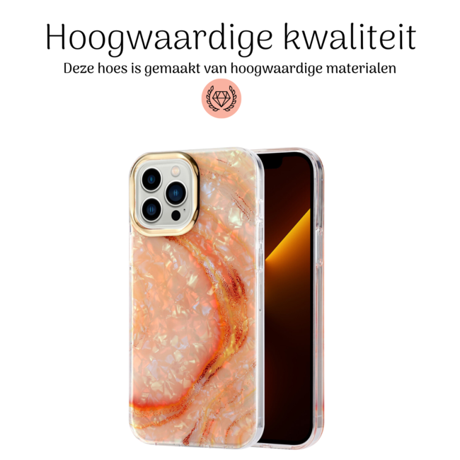 Hoozey - Hoesje geschikt voor Apple iPhone 15 - Pearl Case - Oranje