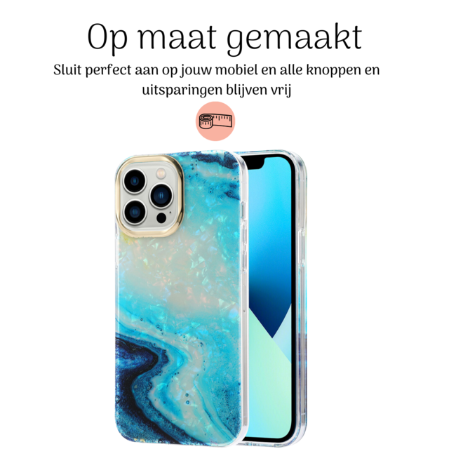 Hoozey - Hoesje geschikt voor Apple iPhone 15 - Pearl Case - Licht Blauw