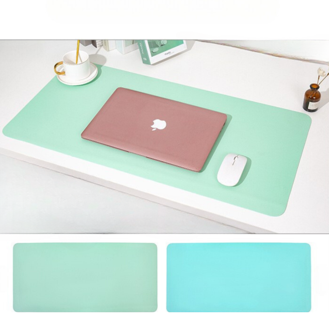 Case2go - Bureau Onderlegger - 60x40 cm - Kunstleer - Licht Blauw/ Mint afbeelding
