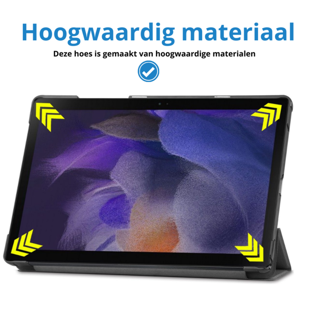 Tablet hoes geschikt voor Samsung Galaxy Tab A8 (2022 &amp; 2021) tri-fold hoes met auto/wake functie - 10.5 inch - Grijs