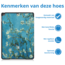 Tablet hoes geschikt voor Apple iPad 2021 / 2020 / 2019 tri-fold hoes - 10.2 inch - Case met Auto Wake/Sleep functie - Witte Bloesem