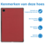 Tablet hoes geschikt voor Samsung Galaxy Tab A8 (2022 &amp; 2021) tri-fold hoes met auto/wake functie - 10.5 inch - Donker Rood