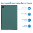 Tablet hoes geschikt voor Samsung Galaxy Tab A8 (2022 &amp; 2021) tri-fold hoes met auto/wake functie - 10.5 inch - Cyaan