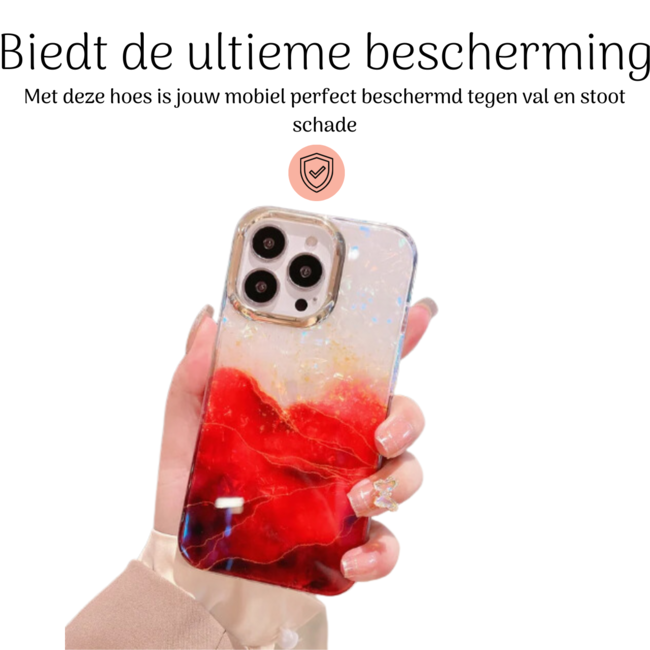 Hoozey - Hoesje geschikt voor Apple iPhone 15 Pro - Pearl Case - Rood