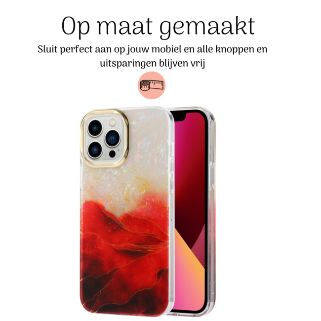 Hoozey - Hoesje geschikt voor Apple iPhone 15 Pro - Pearl Case - Rood