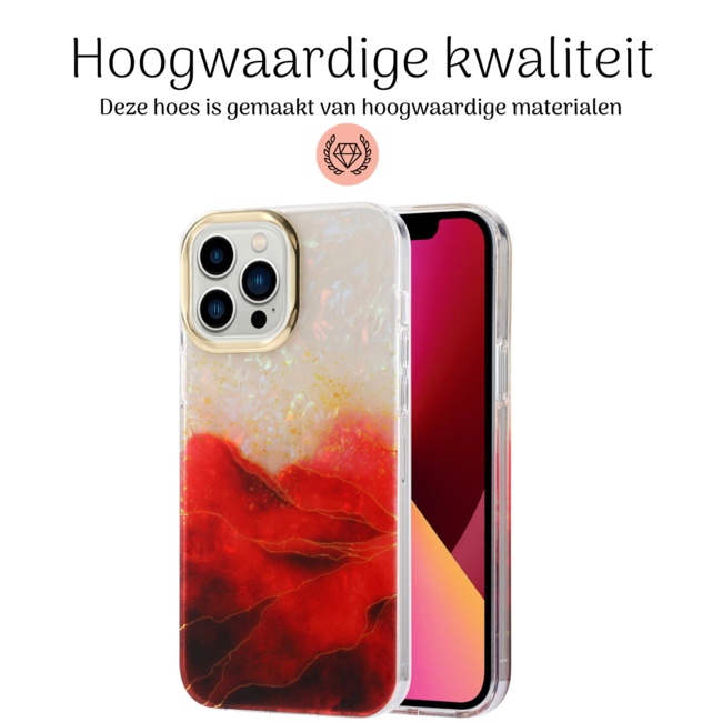 Hoozey - Hoesje geschikt voor Apple iPhone 15 Pro - Pearl Case - Rood