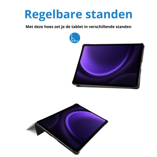 Case2go - Tablet hoes geschikt voor Samsung Galaxy Tab S9 FE / Galaxy Tab 10 FE / Galaxy Tab S10 Lite - 10.9 Inch - Tri-fold Case - Goodnight