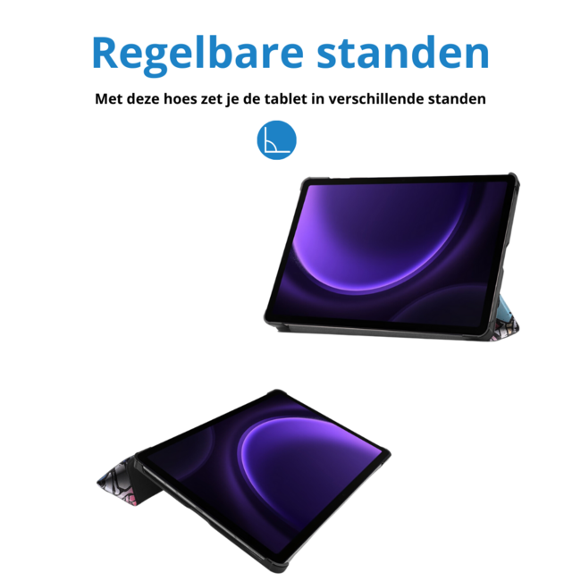 Case2go - Tablet hoes geschikt voor Samsung Galaxy Tab S9 FE / Galaxy Tab 10 FE / Galaxy Tab S10 Lite - 10.9 Inch - Tri-fold Case - Graffiti