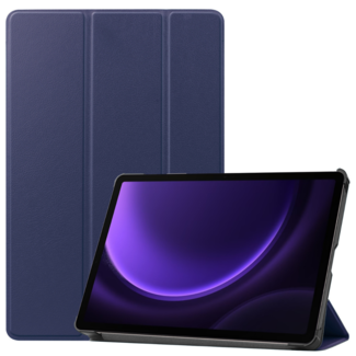 Case2go Case2go - Tablet hoes geschikt voor Samsung Galaxy Tab S9 FE (2023) - Tri-fold Case - Donker Blauw