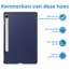 Case2go - Tablet hoes geschikt voor Samsung Galaxy Tab S9 FE (2023) - Tri-fold Case - Donker Blauw