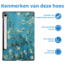 Case2go - Tablet hoes geschikt voor Samsung Galaxy Tab S9 FE (2023) - Tri-fold Case - Witte Bloesem