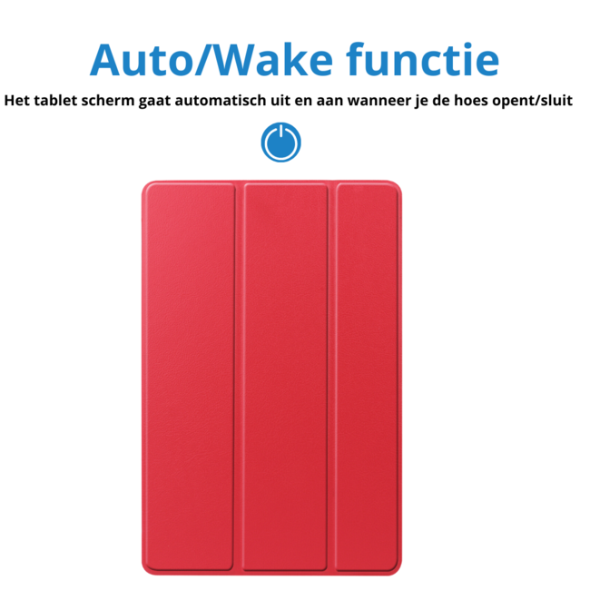 Case2go - Tablet hoes geschikt voor Samsung Galaxy Tab S9 FE / Galaxy Tab 10 FE / Galaxy Tab S10 Lite - 10.9 Inch - Tri-fold Case - Rood