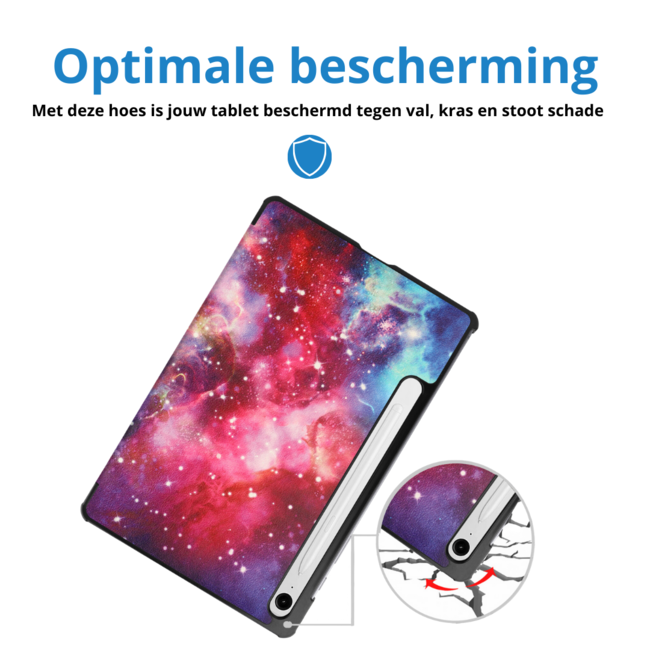 Case2go - Tablet hoes geschikt voor Samsung Galaxy Tab S9 FE / Galaxy Tab 10 FE / Galaxy Tab S10 Lite - 10.9 Inch - Tri-fold Case - Galaxy